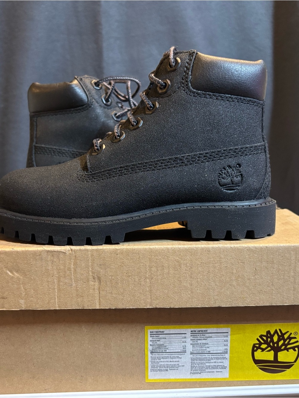 Timberland Kids Black Lace-Up Rugged Boots